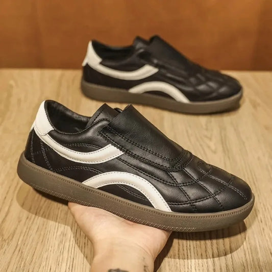 Herren-Sneaker Aus Leder Mit Schnürung, Freizeitschuhe Für Den Alltag