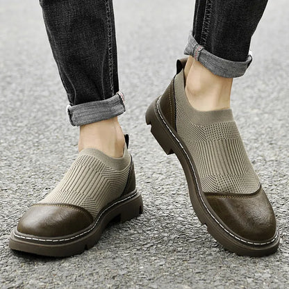 Herrenschuhe, Handgefertigt, Obermaterial Aus Mesh, Strapazierfähige Sohle