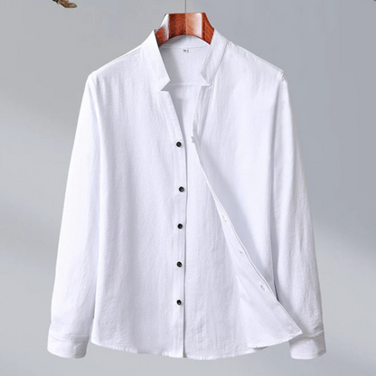 Herren Sommerhemd Stehkragen Angepasste Passform