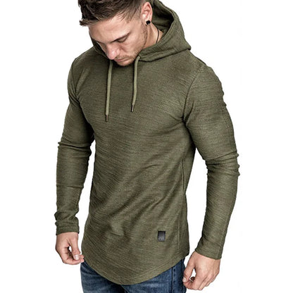 Men's Hoodie Slim Fit Knitted Adjustable Hood Ribbed Cuffs