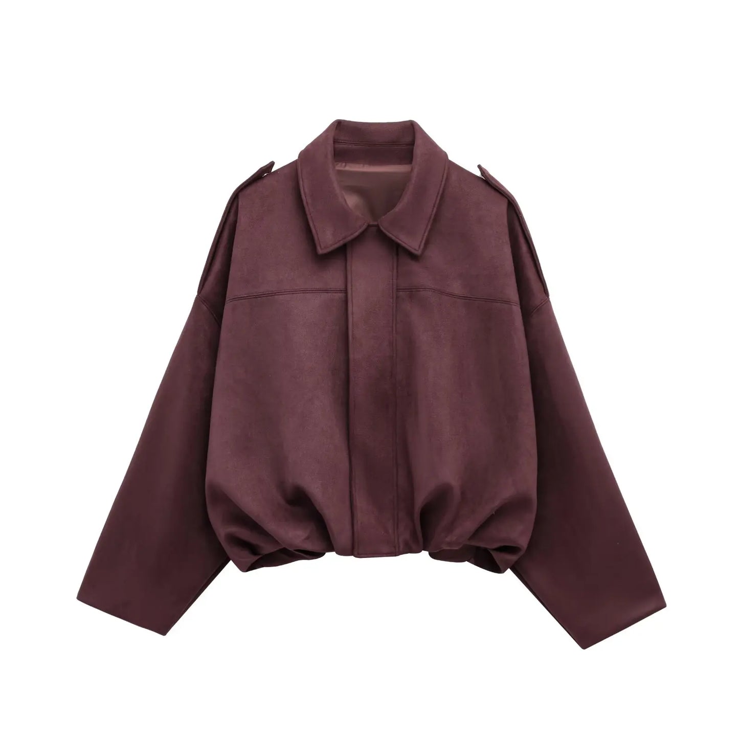 Damen Oversize Jacke Mit Wildleder Optik