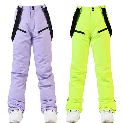 Men's and Women's Winter Ski Pants Windproof Waterproof with Waist Protection