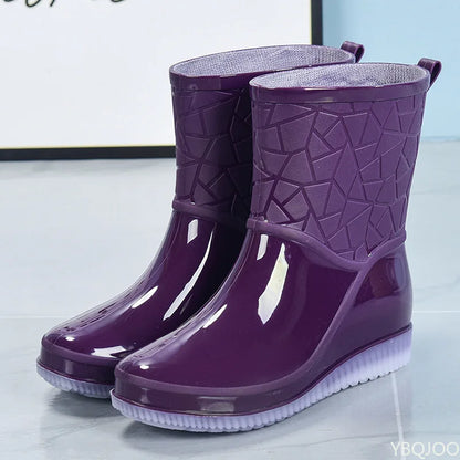 Damen-Regenstiefel in Detailansicht mit robustem Schaft