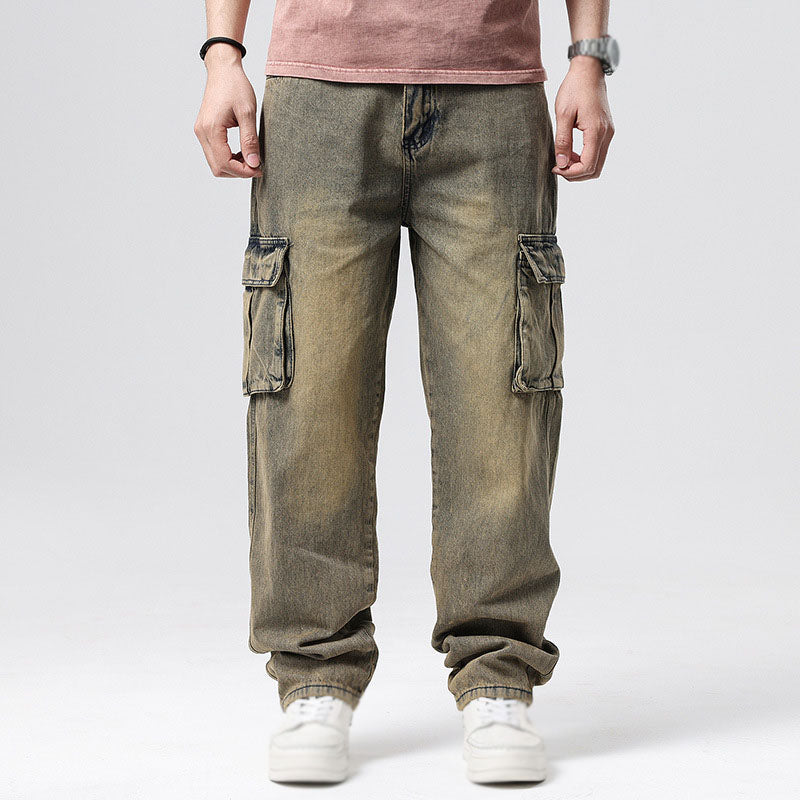 Herren Cargo Jeans aus Denim – Lockerer Schnitt Mehrere Taschen