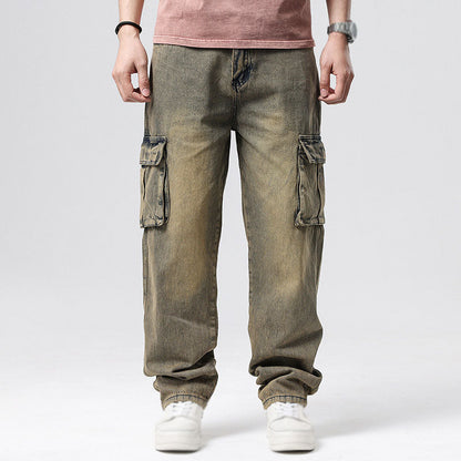 Herren Cargo Jeans aus Denim – Lockerer Schnitt Mehrere Taschen
