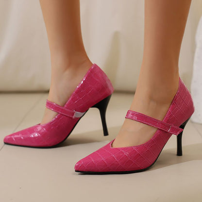 Damen Absatzschuhe Strukturierte Oberfläche Riemen Leichtes Design