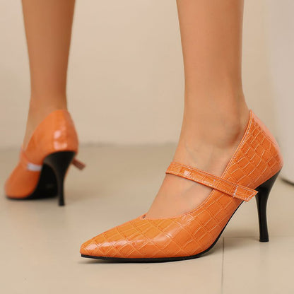 Damen Absatzschuhe Strukturierte Oberfläche Riemen Leichtes Design