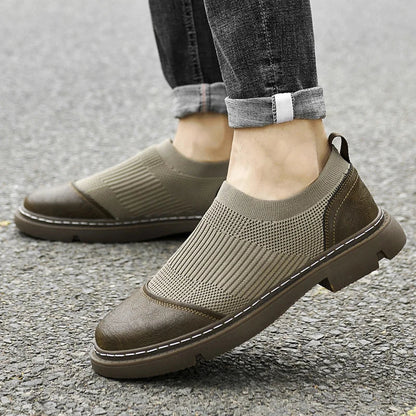 Herrenschuhe, Handgefertigt, Obermaterial Aus Mesh, Strapazierfähige Sohle