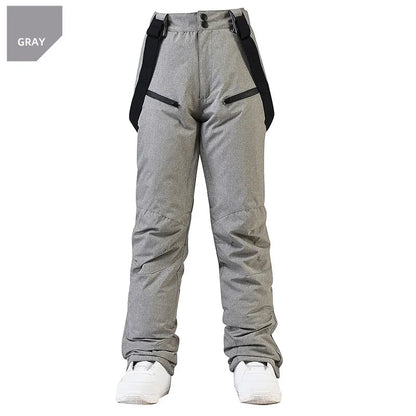 Men's and Women's Winter Ski Pants Windproof Waterproof with Waist Protection