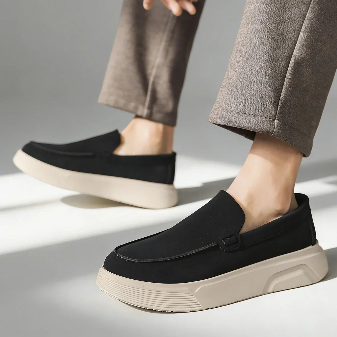 Men's Loafers with Orthopedic, Padded Footbed and Shock-Absorbing Sole