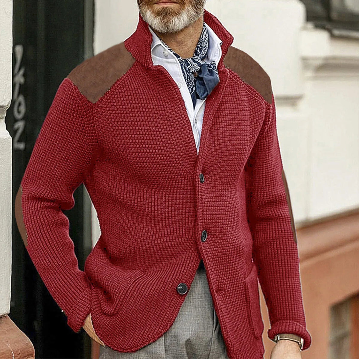 Herren Strickjacke Aus Weichem Strick