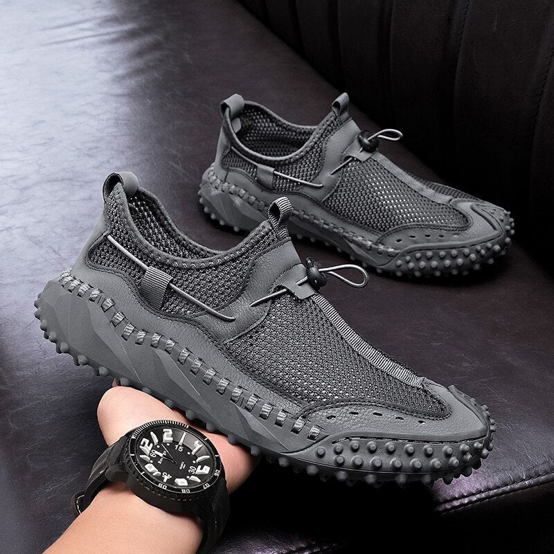 Men's Hiking Sneakers with EVA Midsole, Rubber Sole, Reinforced Toe, and Padded Collar