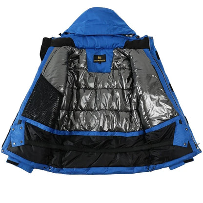 Herren Winter Skianzug Wasserdichte Schneejacke Mit Kapuze Und Weiten Hosen