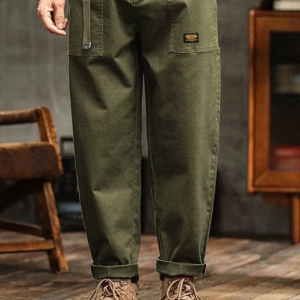 Men's Cargo Pants Cotton Blend Canvas with Functional Pockets