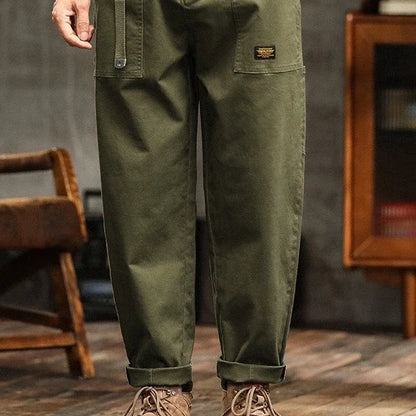 Men's Cargo Pants Cotton Blend Canvas with Functional Pockets