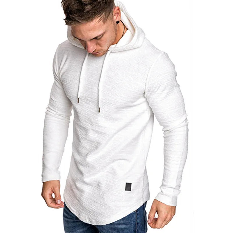 Men's Hoodie Slim Fit Knitted Adjustable Hood Ribbed Cuffs