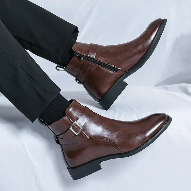 Herren-Chelsea-Boots mit seitlichem Reißverschluss und Gummiaußensohle