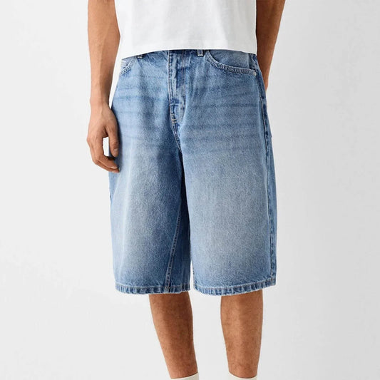 Men's Shorts in Loose Fit Below the Knee with Old-Style Washing