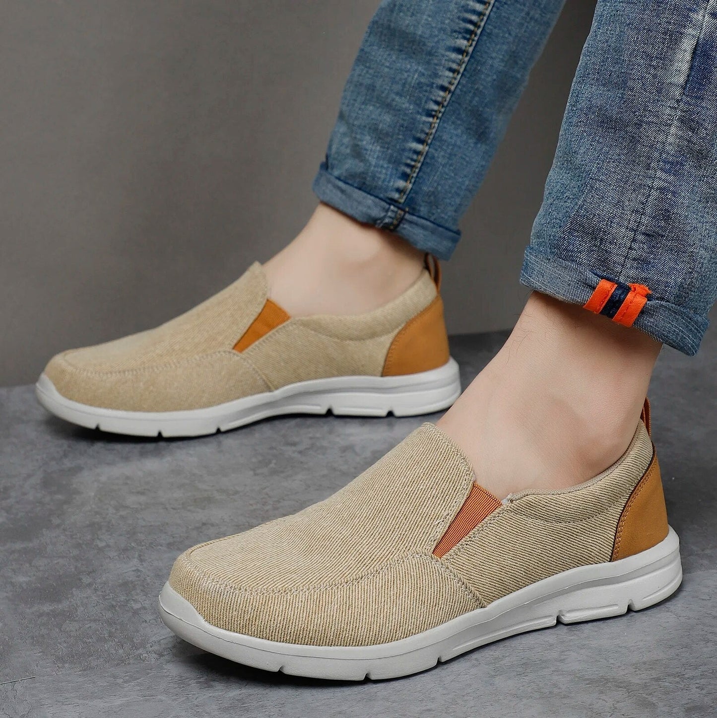 Herren Slip-On Sneaker mit Gepolsterter Sohle – Leichte Freizeitschuhe