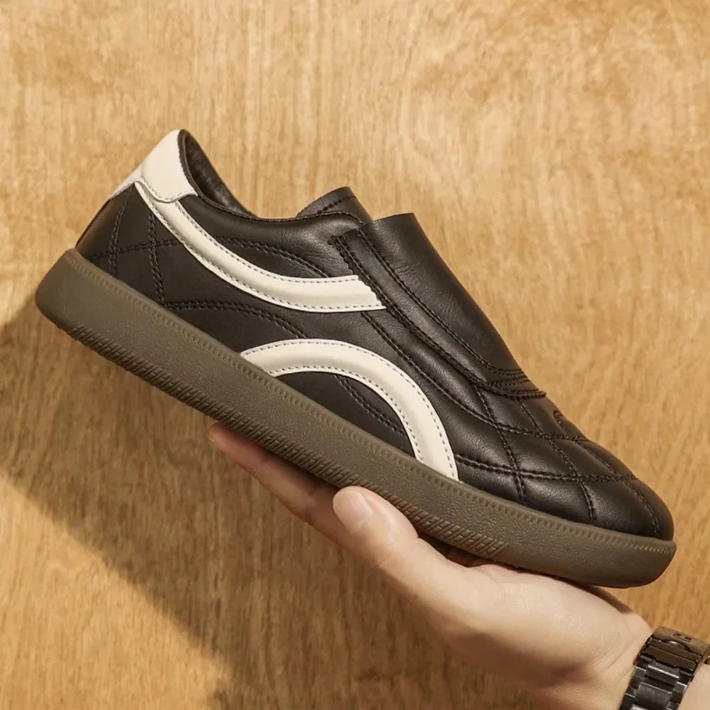 Herren-Sneaker Aus Leder Mit Schnürung, Freizeitschuhe Für Den Alltag