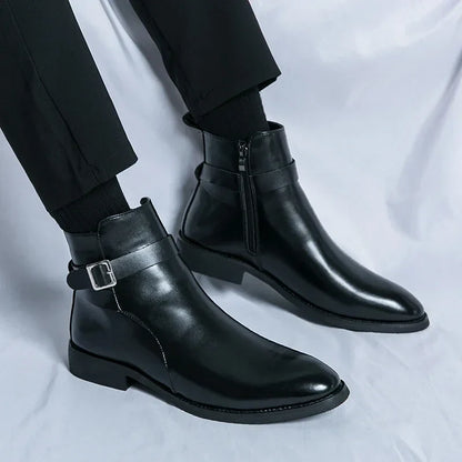 Herren-Chelsea-Boots mit seitlichem Reißverschluss und Gummiaußensohle