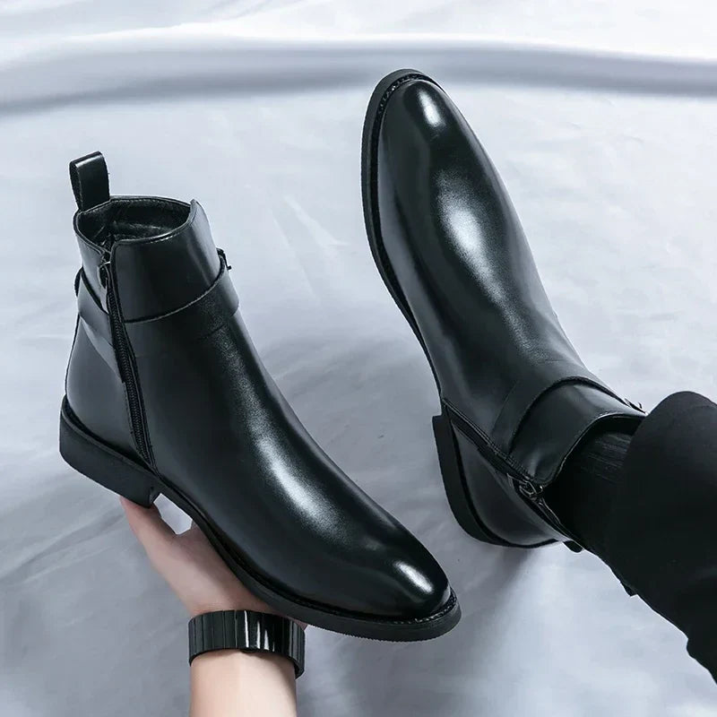 Herren-Chelsea-Boots mit seitlichem Reißverschluss und Gummiaußensohle