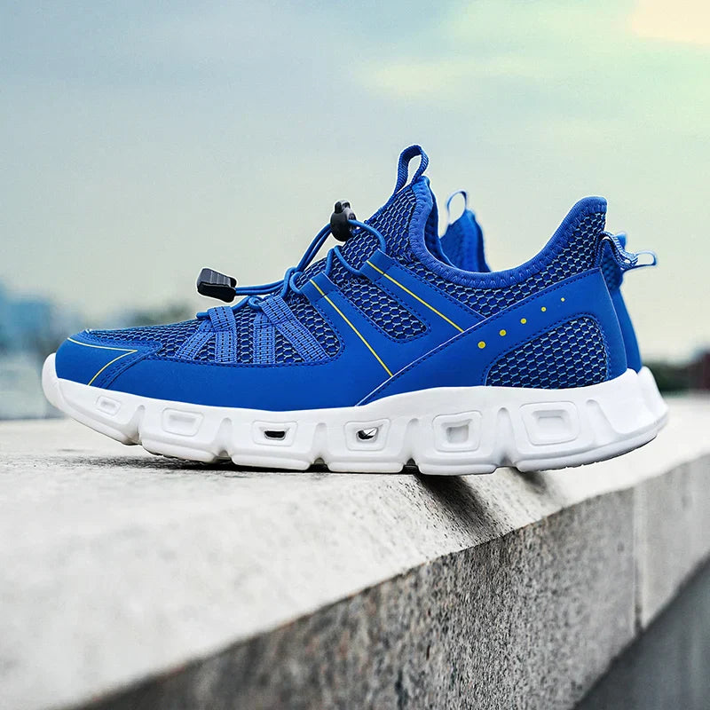 Herren Laufschuhe Mesh Obermaterial Schnell Schnürung Gepolsterte Sohle