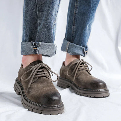 Herren Rundkappe Schuhe Wildoptik Oberseite Mok-Naht Dicke Sohle