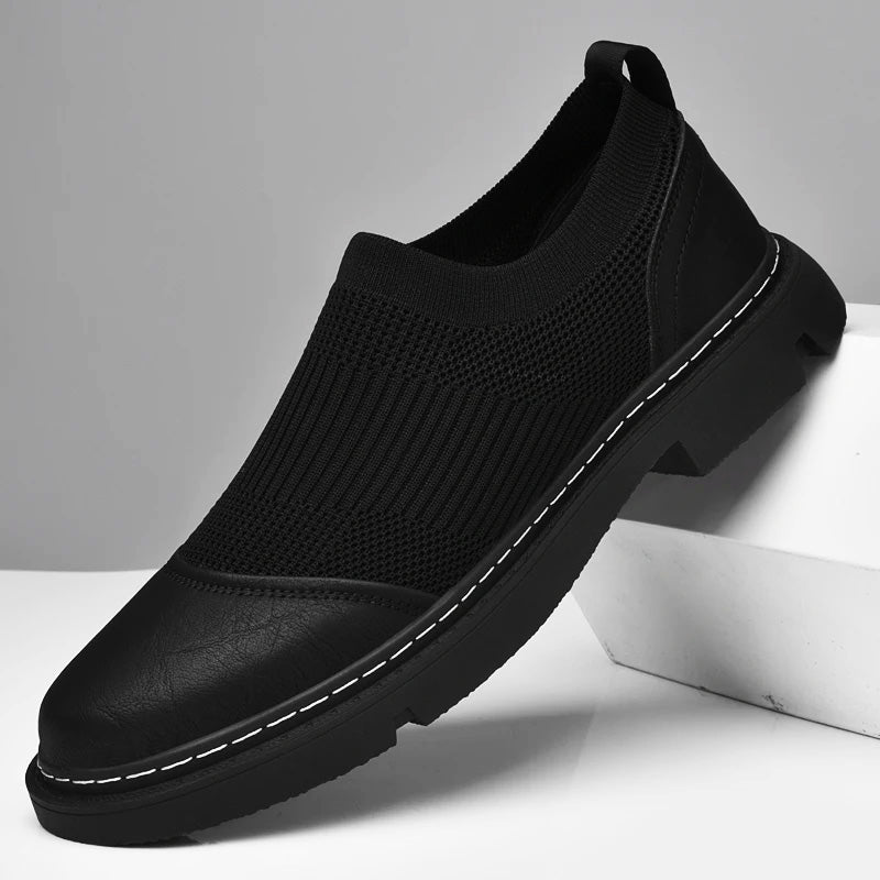 Herrenschuhe, Handgefertigt, Obermaterial Aus Mesh, Strapazierfähige Sohle