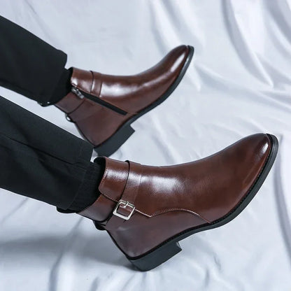Herren-Chelsea-Boots mit seitlichem Reißverschluss und Gummiaußensohle