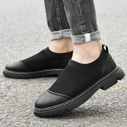 Herrenschuhe, Handgefertigt, Obermaterial Aus Mesh, Strapazierfähige Sohle
