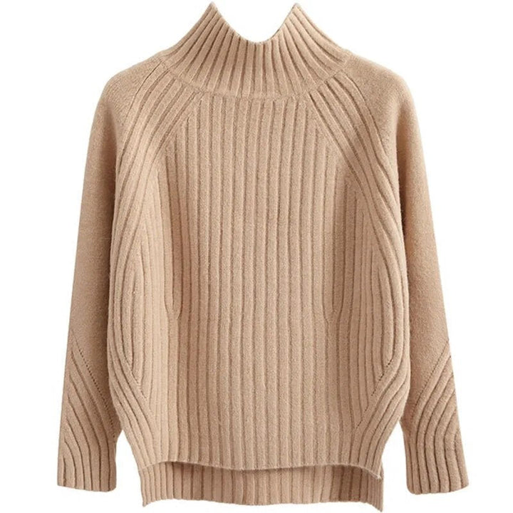Women's Sweater with Long Sleeves and Ribbed Hem