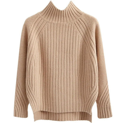 Women's Sweater with Long Sleeves and Ribbed Hem