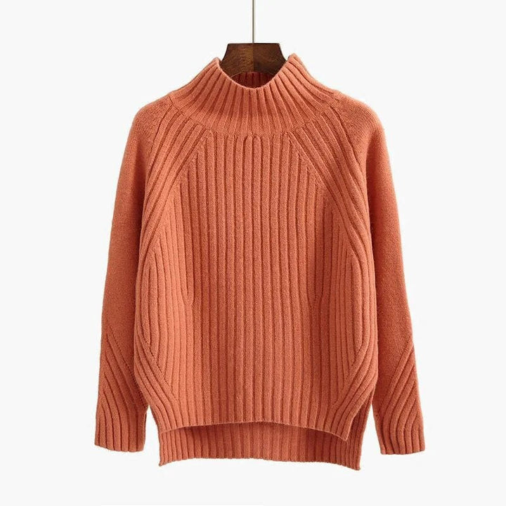 Women's Sweater with Long Sleeves and Ribbed Hem