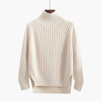 Women's Sweater with Long Sleeves and Ribbed Hem