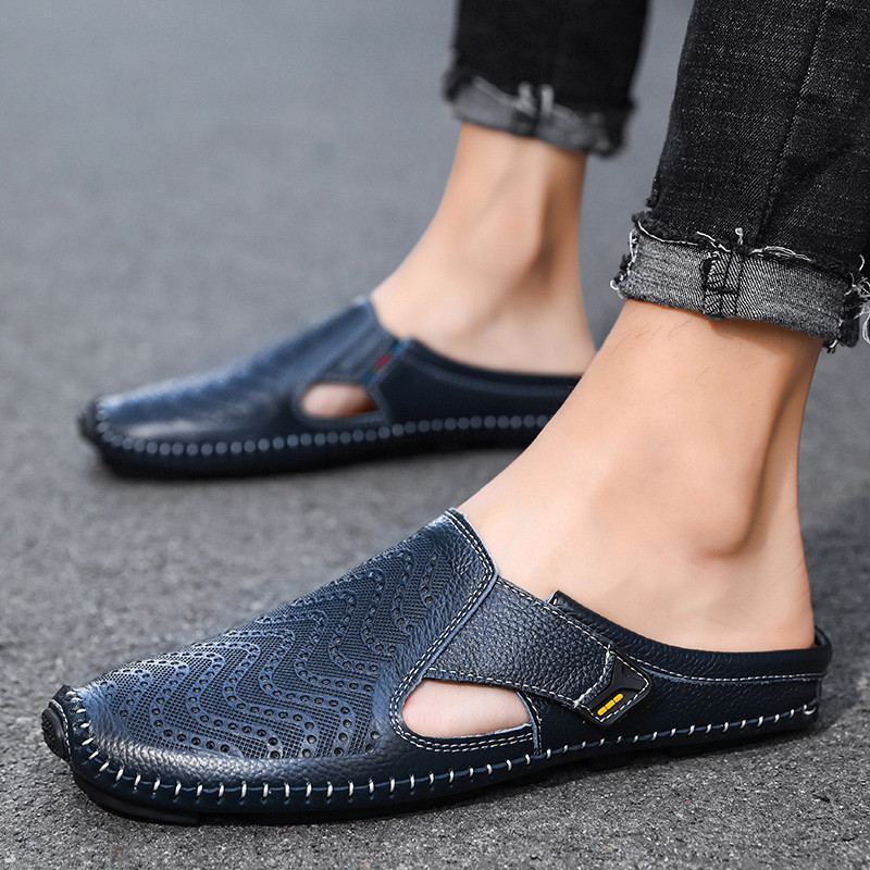 Herren Sommer-Sandalen Mit Verstellbarem Riemen, Perforierten Einsätzen Und Gepolstertem Fußbett