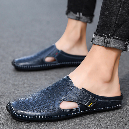 Herren Sommer-Sandalen Mit Verstellbarem Riemen, Perforierten Einsätzen Und Gepolstertem Fußbett