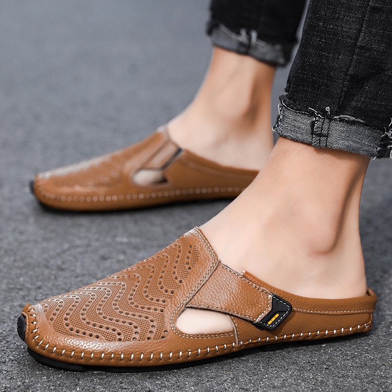 Herren Sommer-Sandalen Mit Verstellbarem Riemen, Perforierten Einsätzen Und Gepolstertem Fußbett