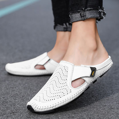 Herren Sommer-Sandalen Mit Verstellbarem Riemen, Perforierten Einsätzen Und Gepolstertem Fußbett