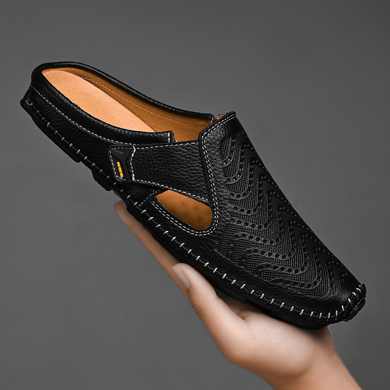 Herren Sommer-Sandalen Mit Verstellbarem Riemen, Perforierten Einsätzen Und Gepolstertem Fußbett