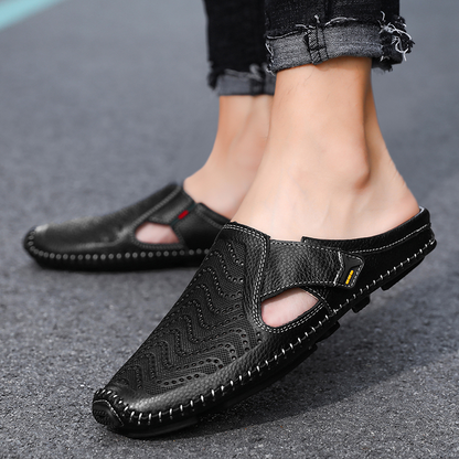 Herren Sommer-Sandalen Mit Verstellbarem Riemen, Perforierten Einsätzen Und Gepolstertem Fußbett