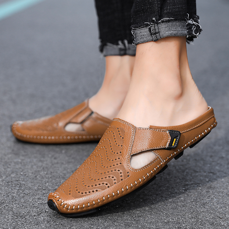 Herren Sommer-Sandalen Mit Verstellbarem Riemen, Perforierten Einsätzen Und Gepolstertem Fußbett