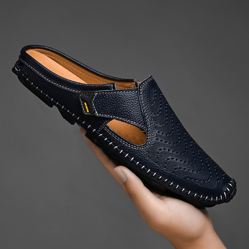 Herren Sommer-Sandalen Mit Verstellbarem Riemen, Perforierten Einsätzen Und Gepolstertem Fußbett