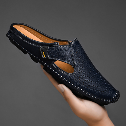 Herren Sommer-Sandalen Mit Verstellbarem Riemen, Perforierten Einsätzen Und Gepolstertem Fußbett
