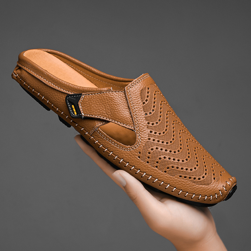 Herren Sommer-Sandalen Mit Verstellbarem Riemen, Perforierten Einsätzen Und Gepolstertem Fußbett