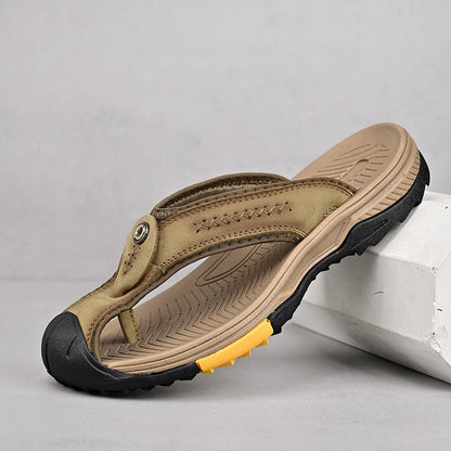 Herren Sandalen Mit Konturiertem Fußbett Und Leder-Riemen