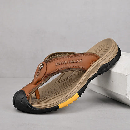 Herren Sandalen Mit Konturiertem Fußbett Und Leder-Riemen