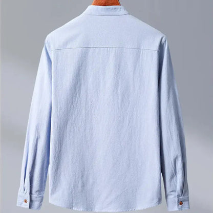 Herren Sommerhemd Stehkragen Angepasste Passform