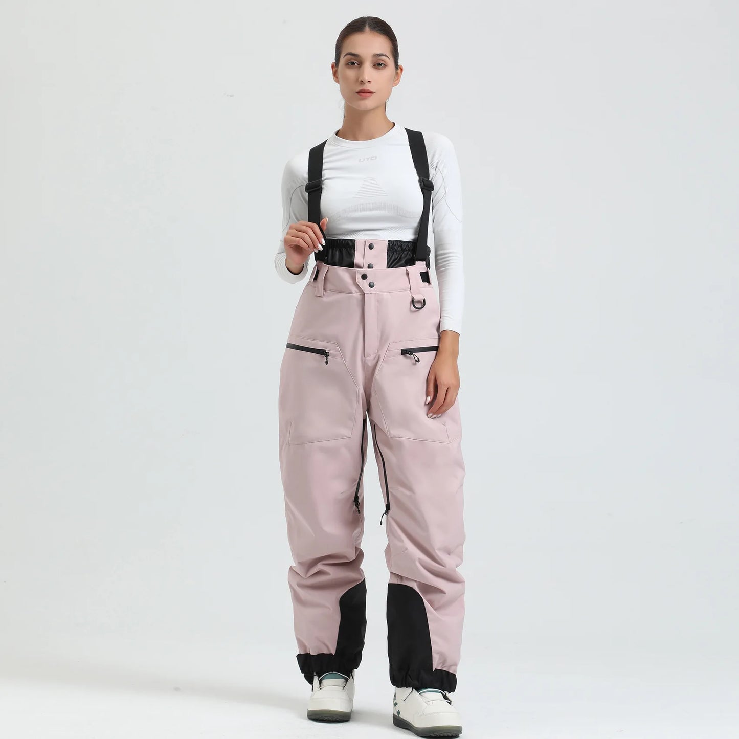Herren Damen Skihose mit Hosenträgern Schneeoverall Wasserdicht -40 Grad Wärme