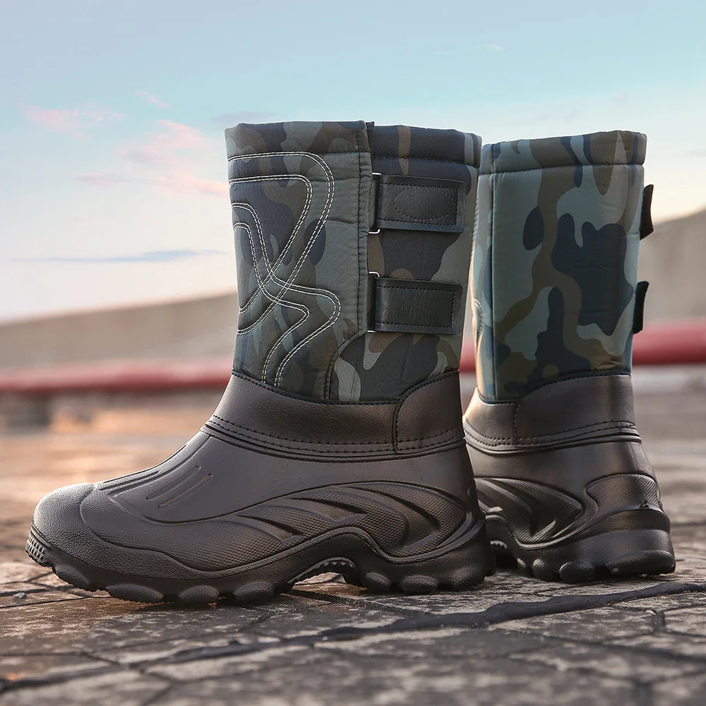 Warme Schneestiefel für Herren im winterlichen Einsatz